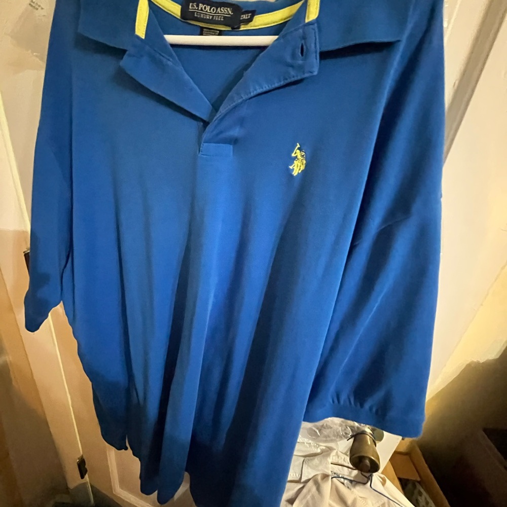 U.S. Polo Assn. Blue and Yellow Polo Shirt